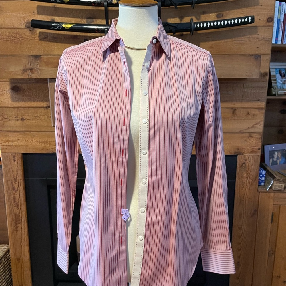 🆕 Brooks Brothers Pink w/ Red Stripes Shirt